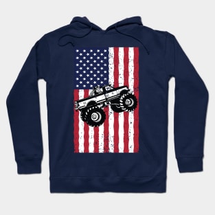 American Flag Monster Truck Hoodie